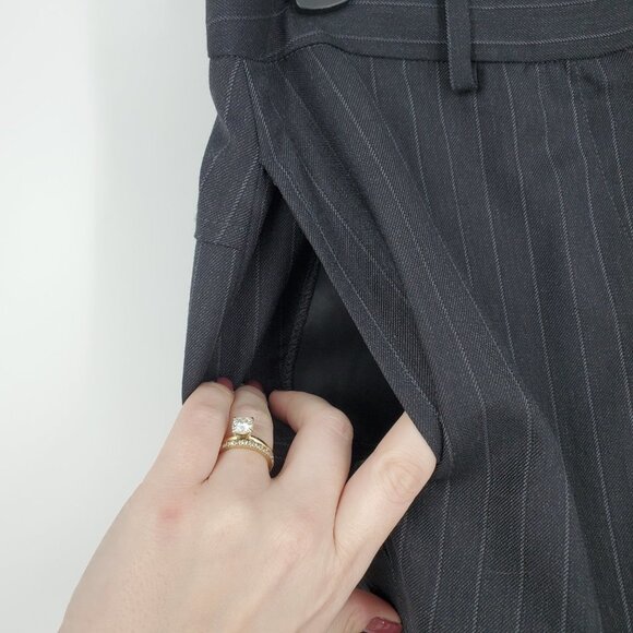 NWT Nili Lotan Tel Aviv Tapered Wool Pants Trousers Charcoal Pinstripe Size 0 - Picture 5 of 9
